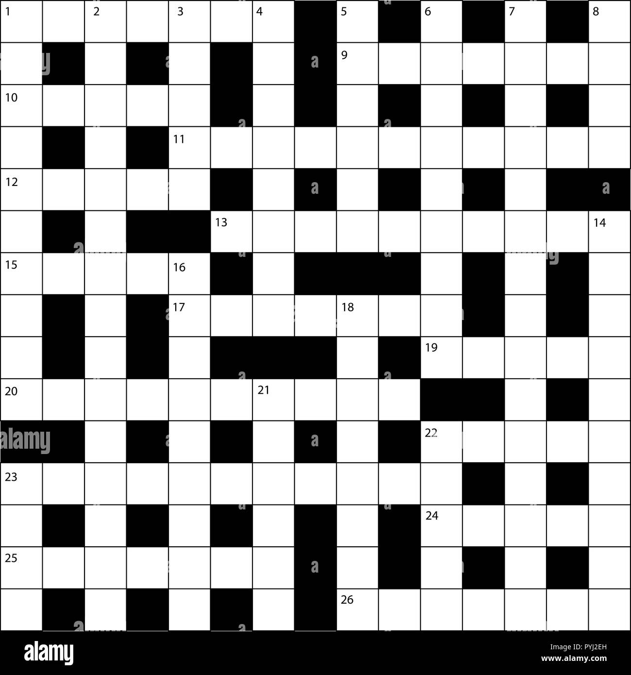 Friday crossword puzzle grid with black and white cells
