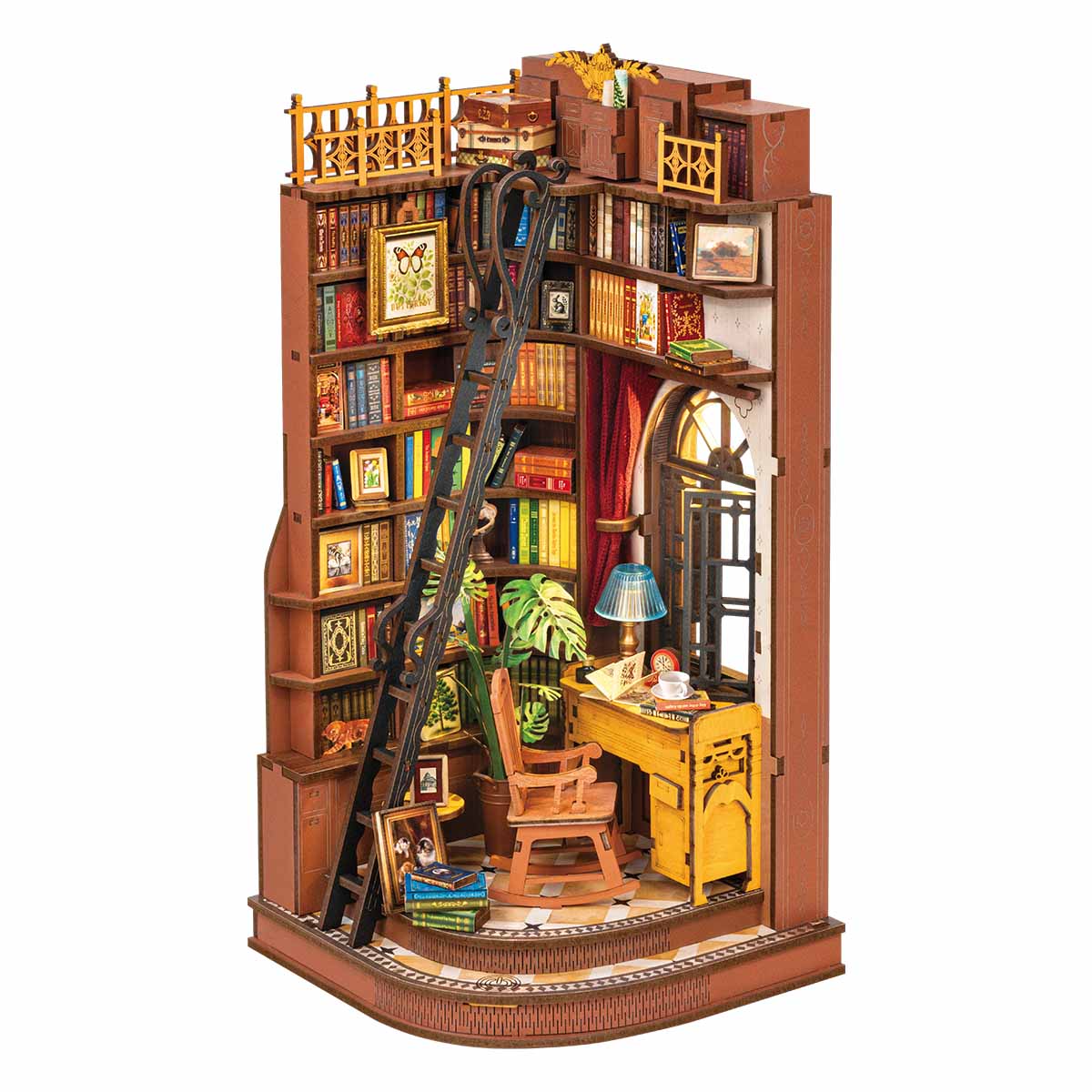Study desk with crossword books and stationery